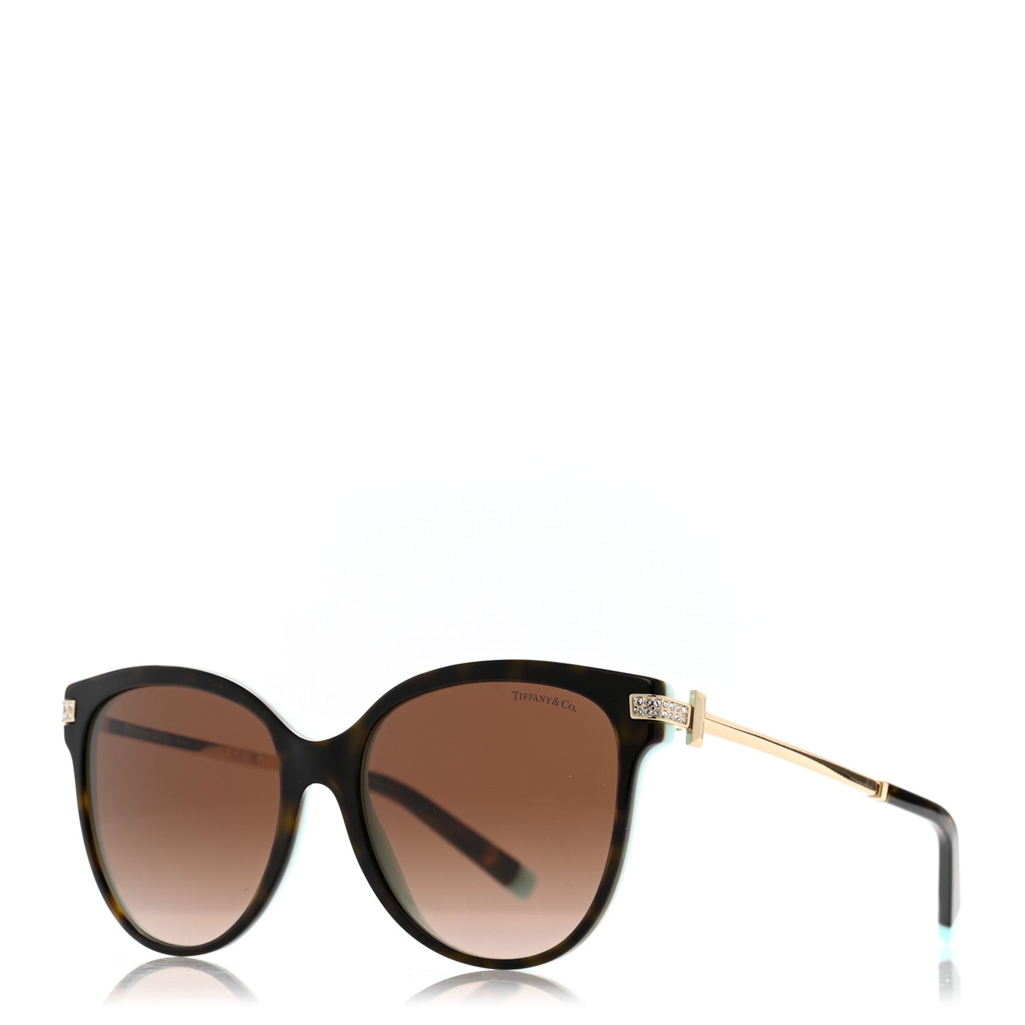 Acetate Metal Crystal TF 4193-B Sunglasses Black Blue