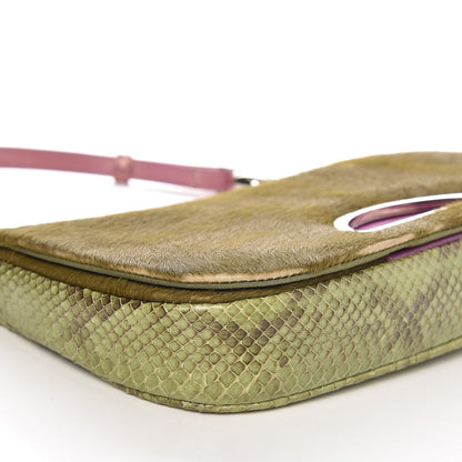 Christian Dior Python Pony Hair Malice Flap Green 8 of 12