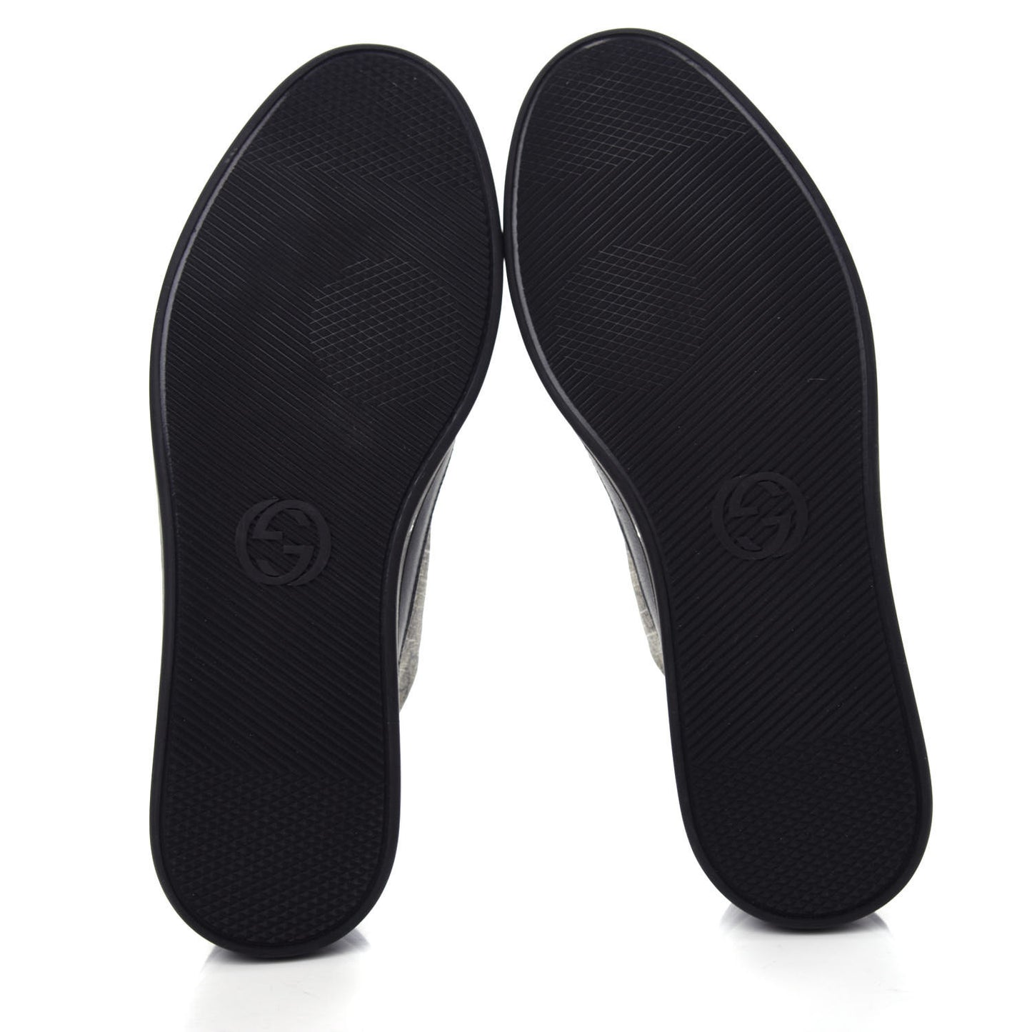 GG Supreme Monogram Mens Low Top Sneakers 8 Black Beige Ebony