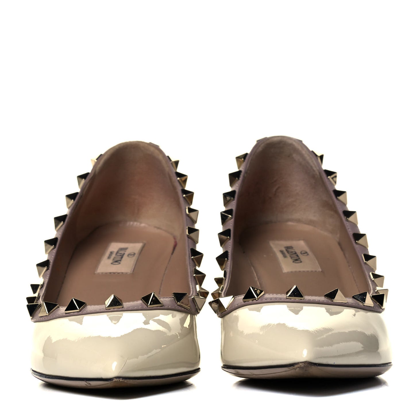 Patent Rockstud 70mm Wedges 36 Ivory Poudre