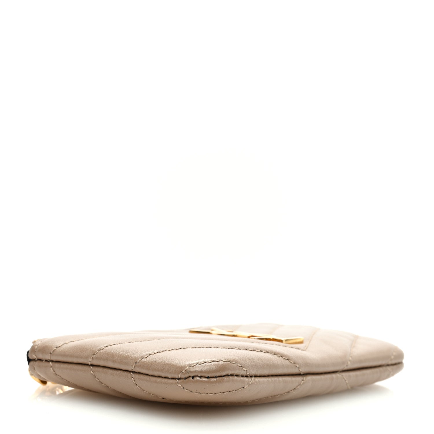 Saint Laurent Calfskin Matelasse Monogram Key Pouch Light Taupe 4 of 6