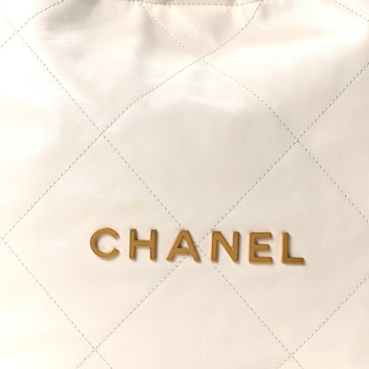 Chanel Shiny Calfskin Quilted Small Chanel 22 White 9 of 12