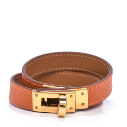 Hermes Epsom Kelly Double Tour Bracelet S Orange 1 of 6