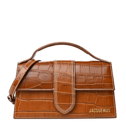 Jacquemus Calfskin Crocodile Embossed Le Grand Bambino Brown 1 of 11