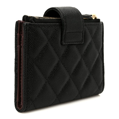 Chanel Caviar Quilted Compact Zipped Pocket Wallet Black 3 of 9
