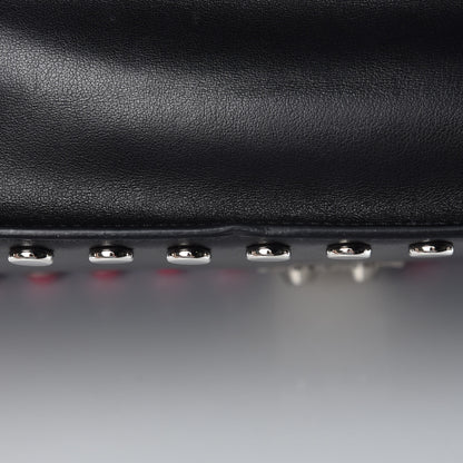 Prada City Calfskin Orchid Print Studded Elektra Shoulder Bag Fuoco Black 11 of 11