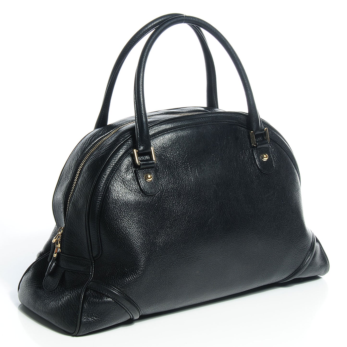 Leather Blondie Large Bowler Black