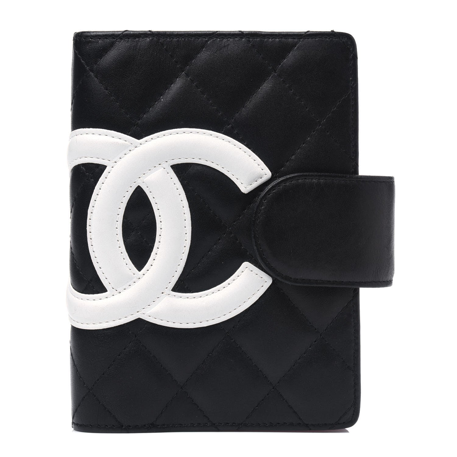 Chanel Calfskin Quilted Small Cambon Agenda Planner Black White 1 of 4