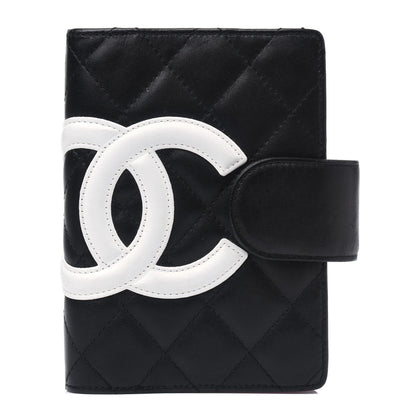 Chanel Calfskin Quilted Small Cambon Agenda Planner Black White 1 of 4