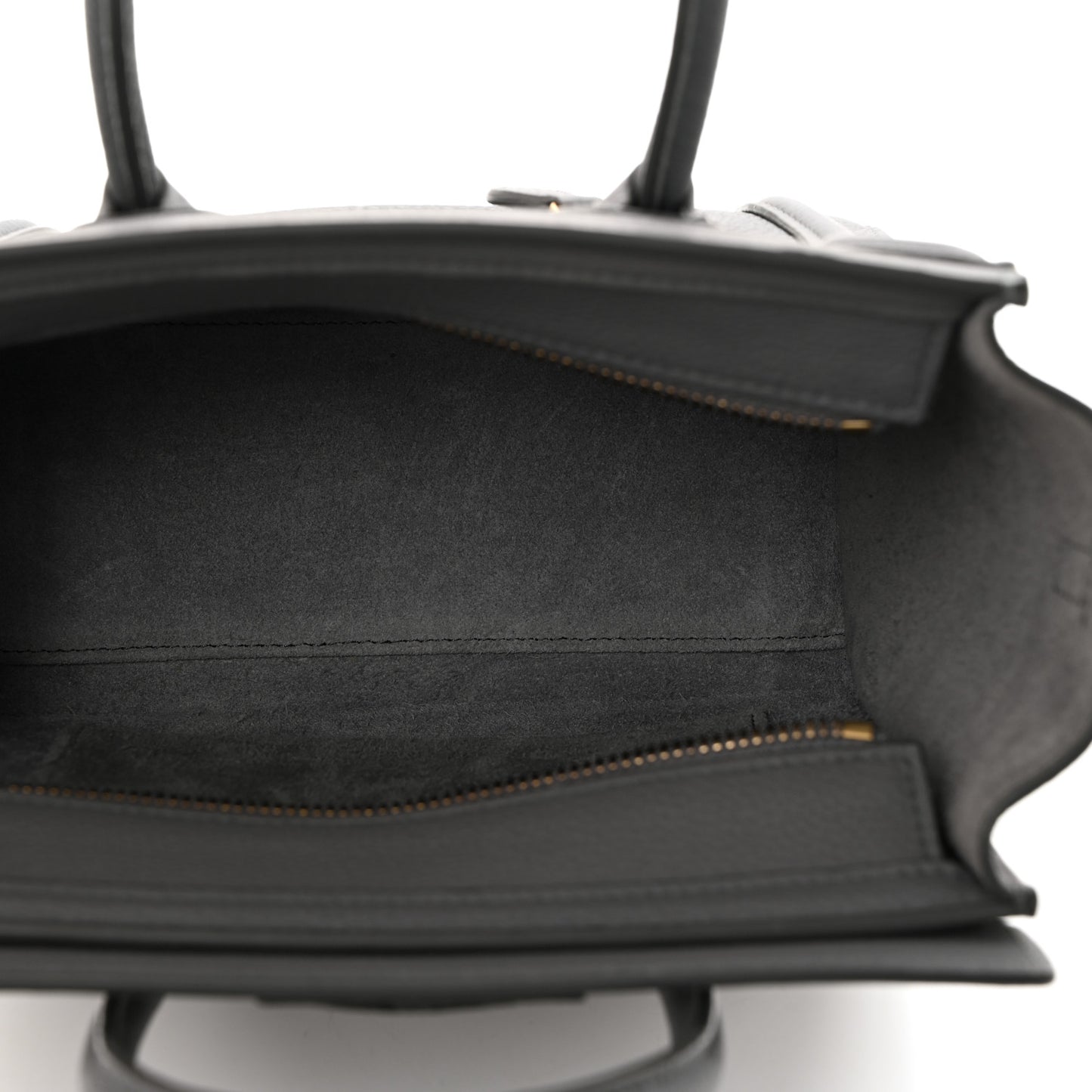 Baby Drummed Calfskin Nano Luggage Kohl