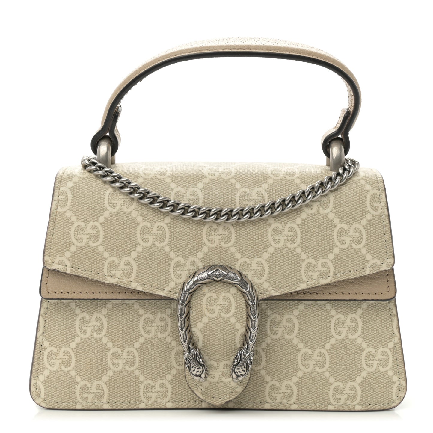 GG Supreme Monogram Mini Dionysus Top Handle Bag Beige Mystic White Oatmeal