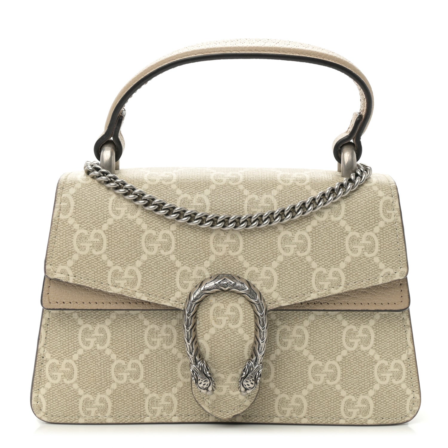 Gucci GG Supreme Monogram Mini Dionysus Top Handle Bag Beige Mystic White Oatmeal 1 of 12