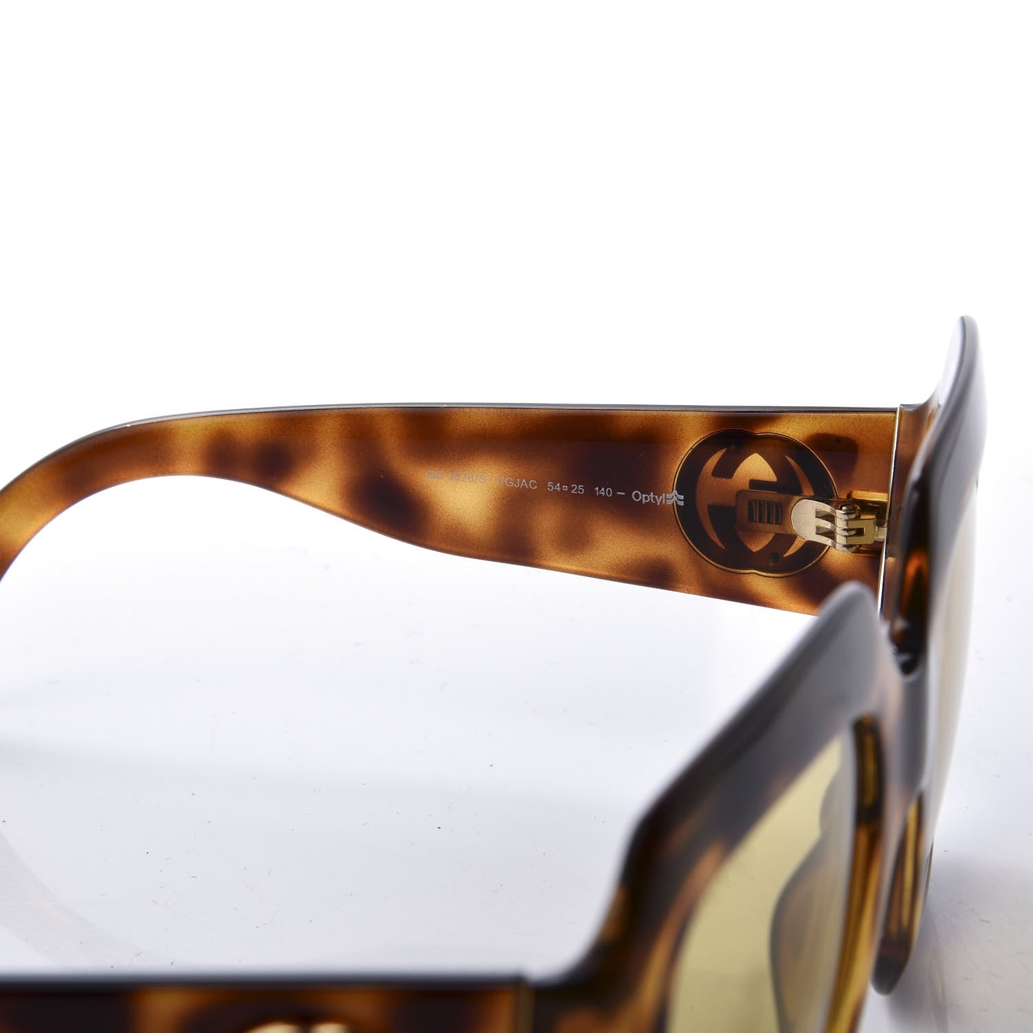 Gucci Acetate Square Frame Sunglasses GG0053S Havana 6 of 7