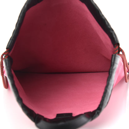 Gucci Grained Calfskin Logo Drawstring Backpack Box Pink Green Black 4 of 9
