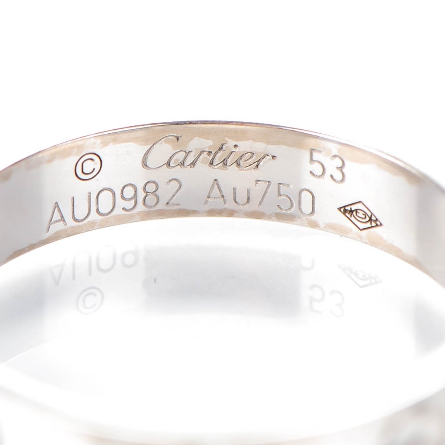18K White Gold 3.5mm LOVE Wedding Band Ring 53 6.25