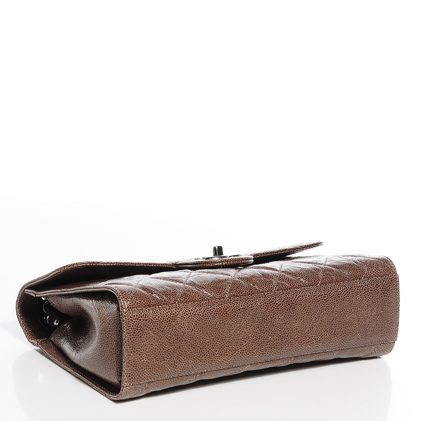 Crumpled Grained Calfskin Medium CC Crave Flap Brown