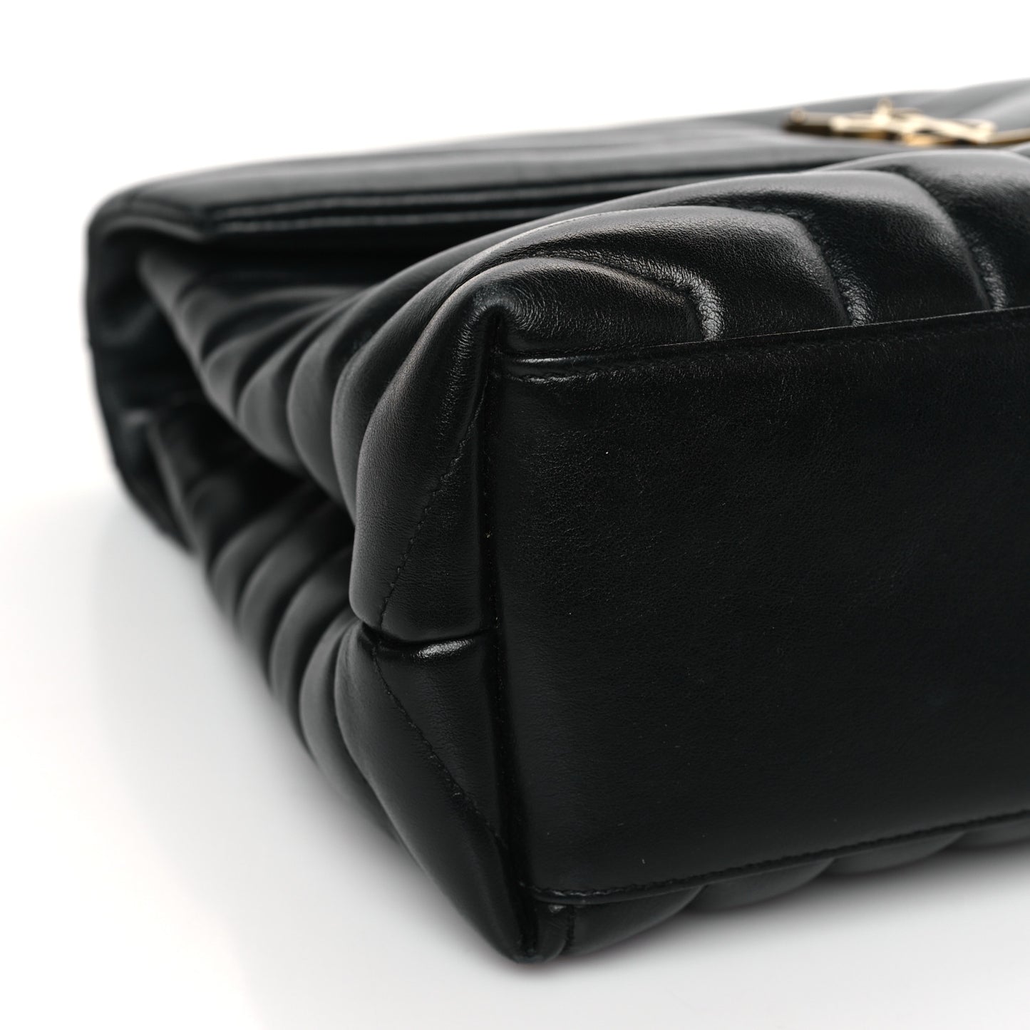 Calfskin Y Quilted Monogram Medium Loulou Chain Satchel Black