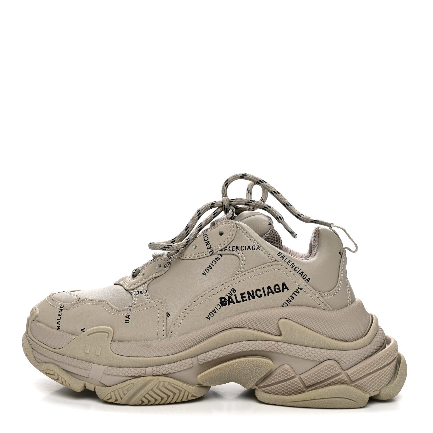Balenciaga Fabric Mesh Womens Triple S Sneakers 37 Beige 1 of 8