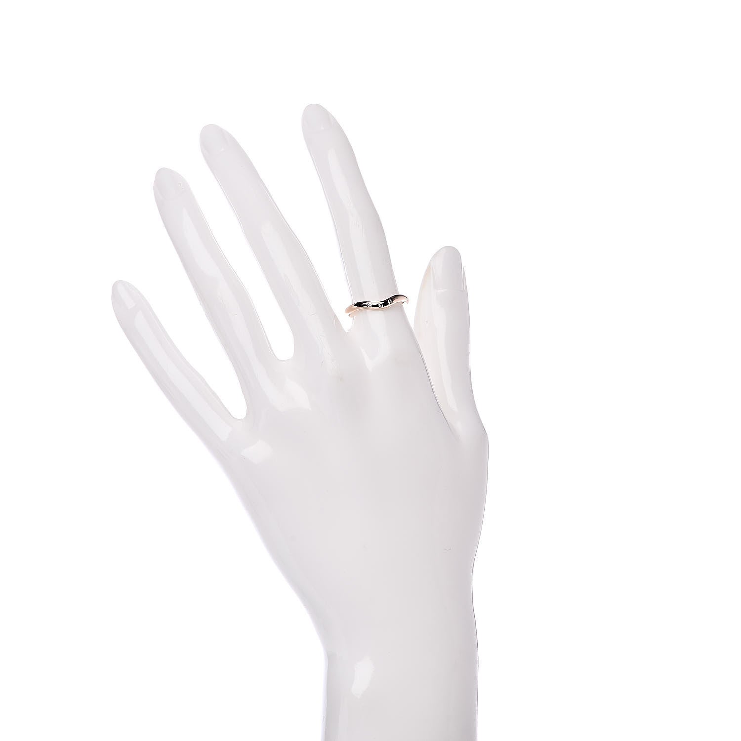 Tiffany 18K Rose Gold Diamond Elsa Peretti Wedding Band Ring 50 5.5 2 of 5