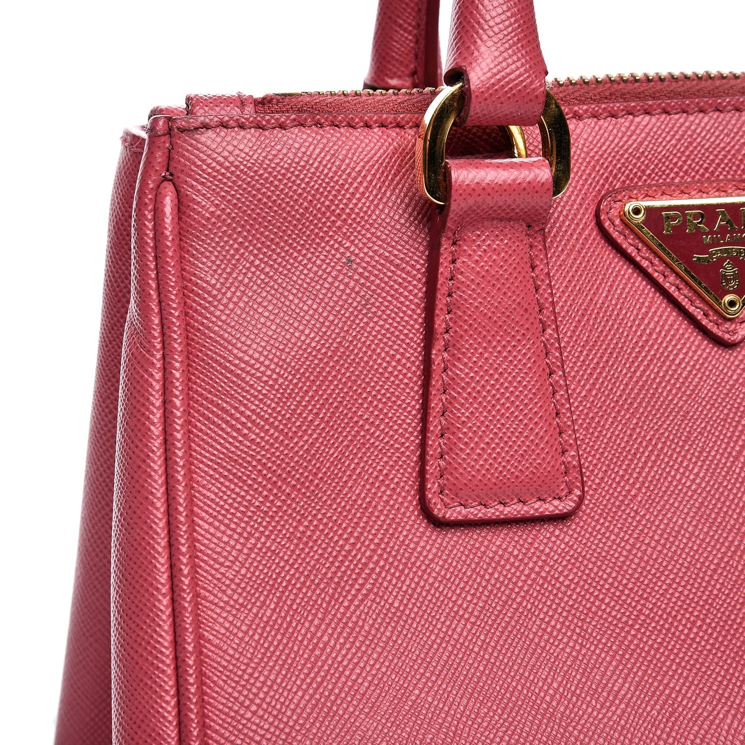 Prada Saffiano Lux Micro Galleria Double Zip Tote Peonia 8 of 8