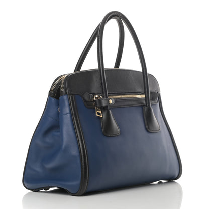 Prada Saffiano City Calfskin Bi-Color Tote Bluette Black 3 of 19