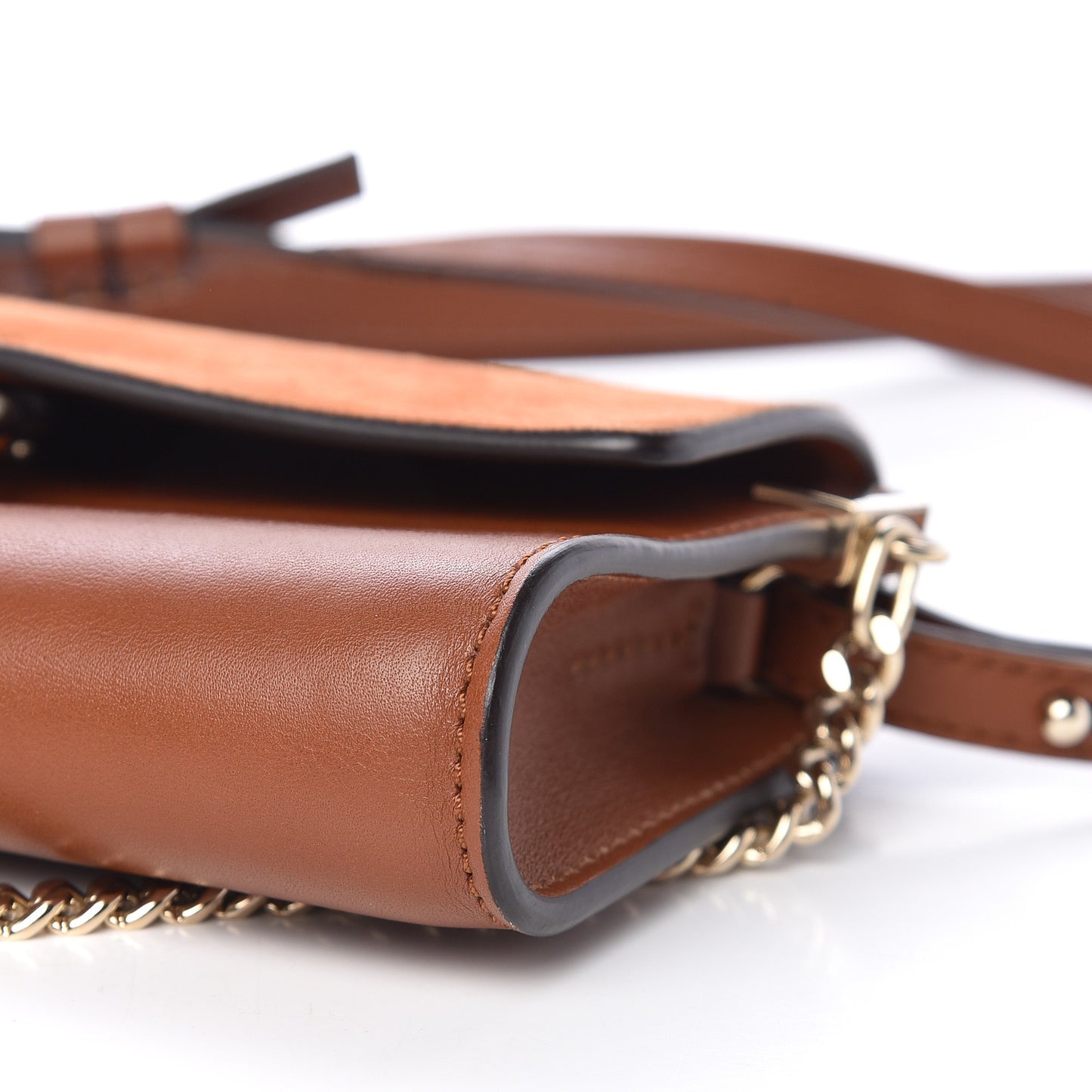 Suede Calfskin Mini Faye Shoulder Bag Tobacco