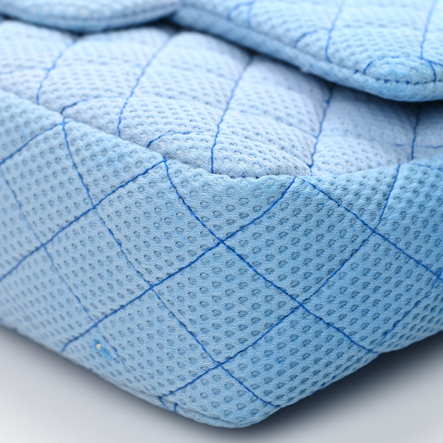 Neoprene Quilted Medium Single Flap Blue