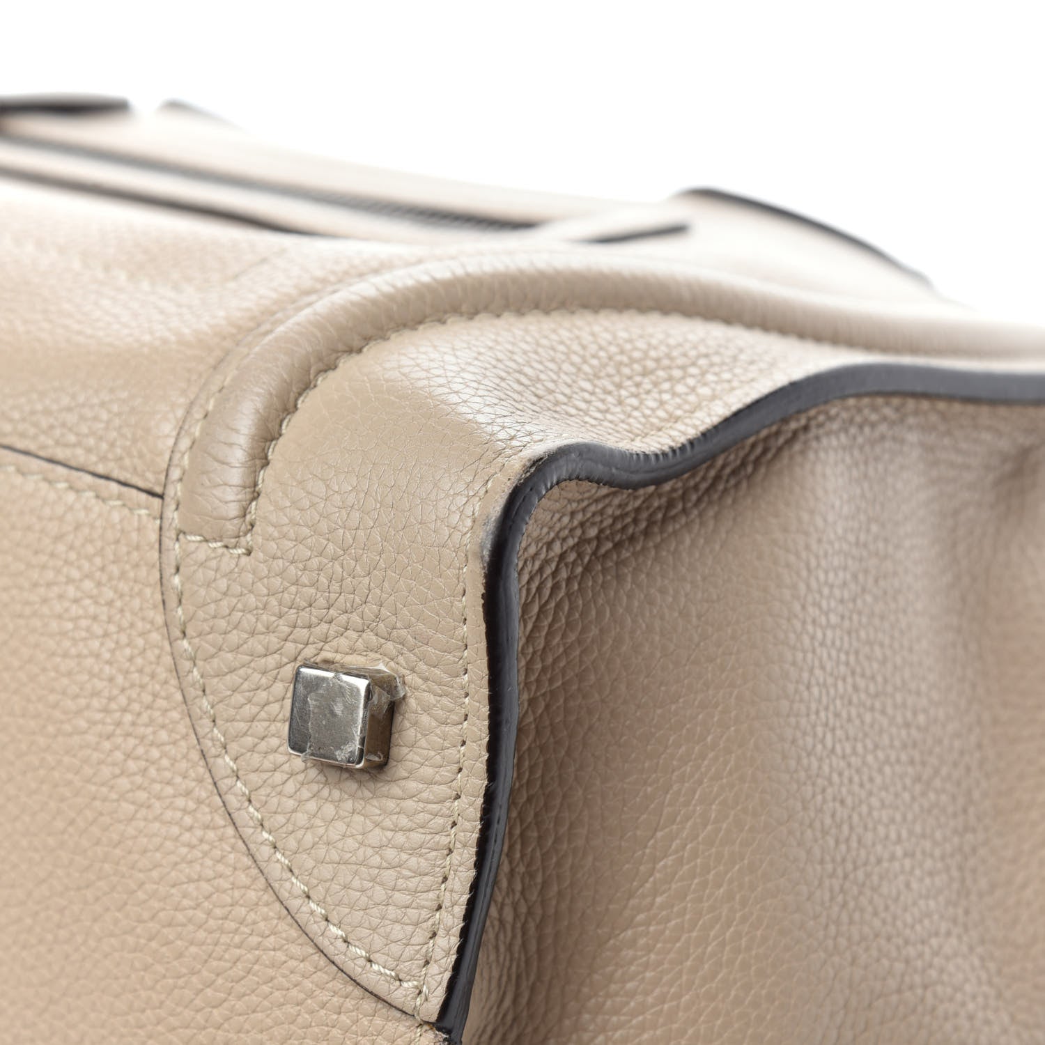 Celine Drummed Calfskin Mini Luggage Dune 18 of 19