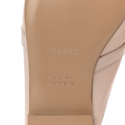 Hermes Goatskin Oz Mules 37 Blanc Poros 6 of 10