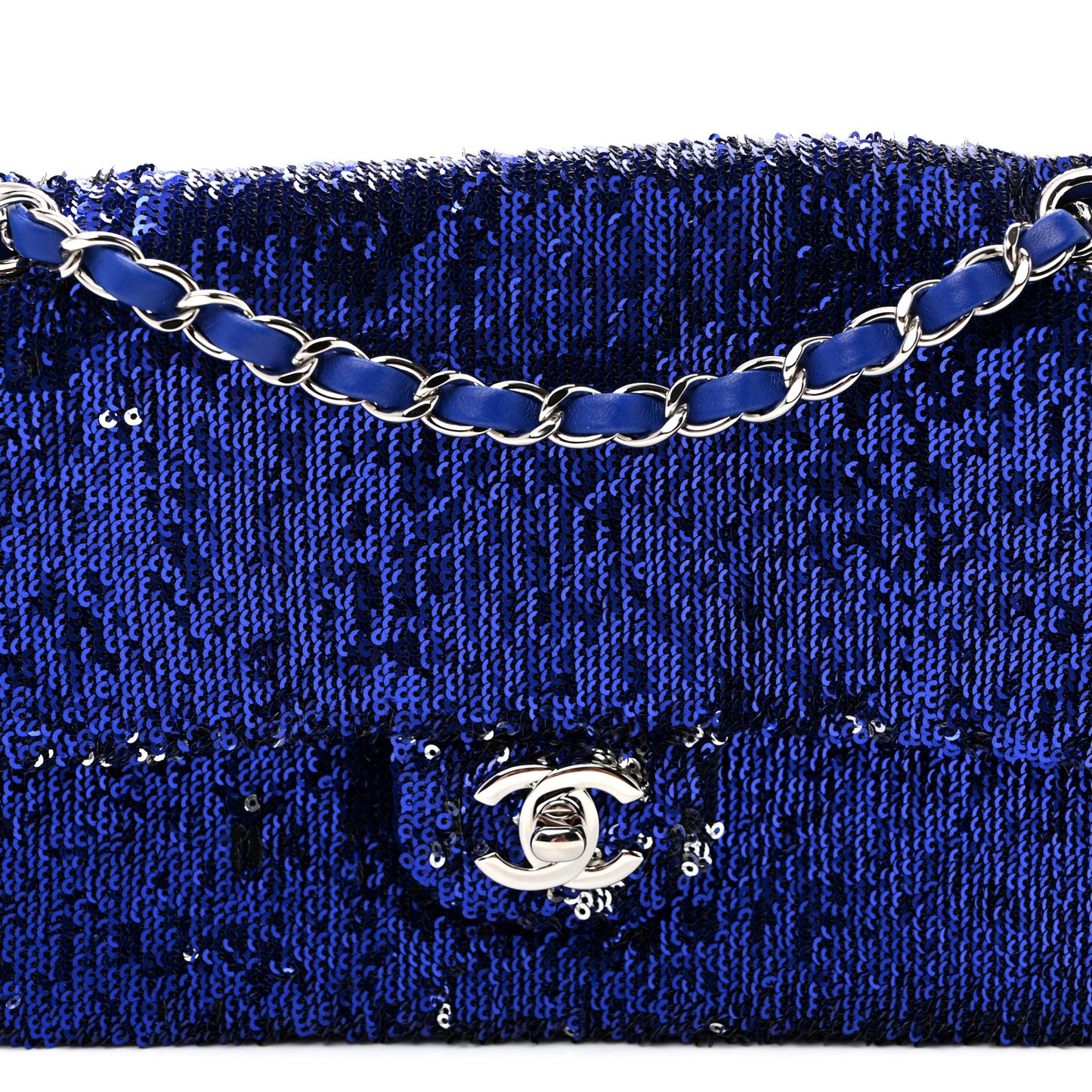 Sequin Medium Flap Dark Blue