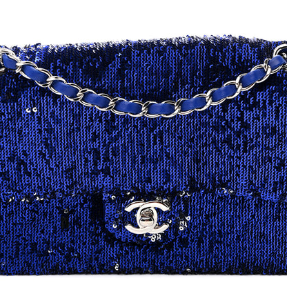 Chanel Sequin Medium Flap Dark Blue 8 of 11