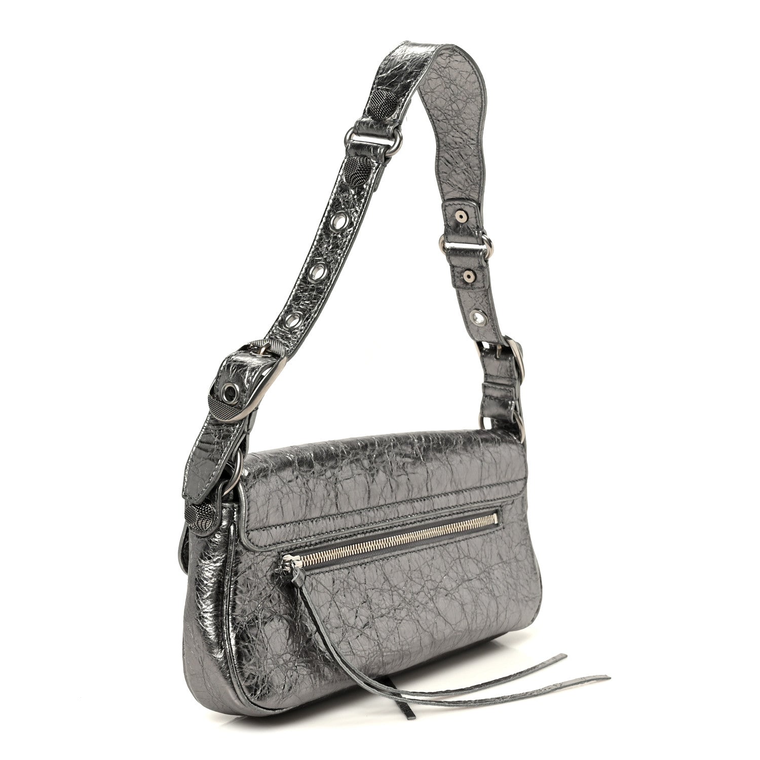 Balenciaga Metallic Agneau Arena Small Le Cagole Sling Bag Silver 3 of 10