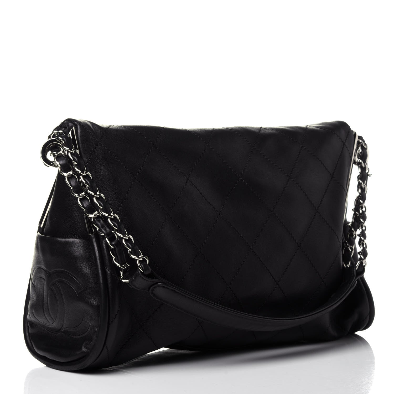 Chanel Lambskin Stitched Medium Ultimate Soft Tote Black 2 of 4