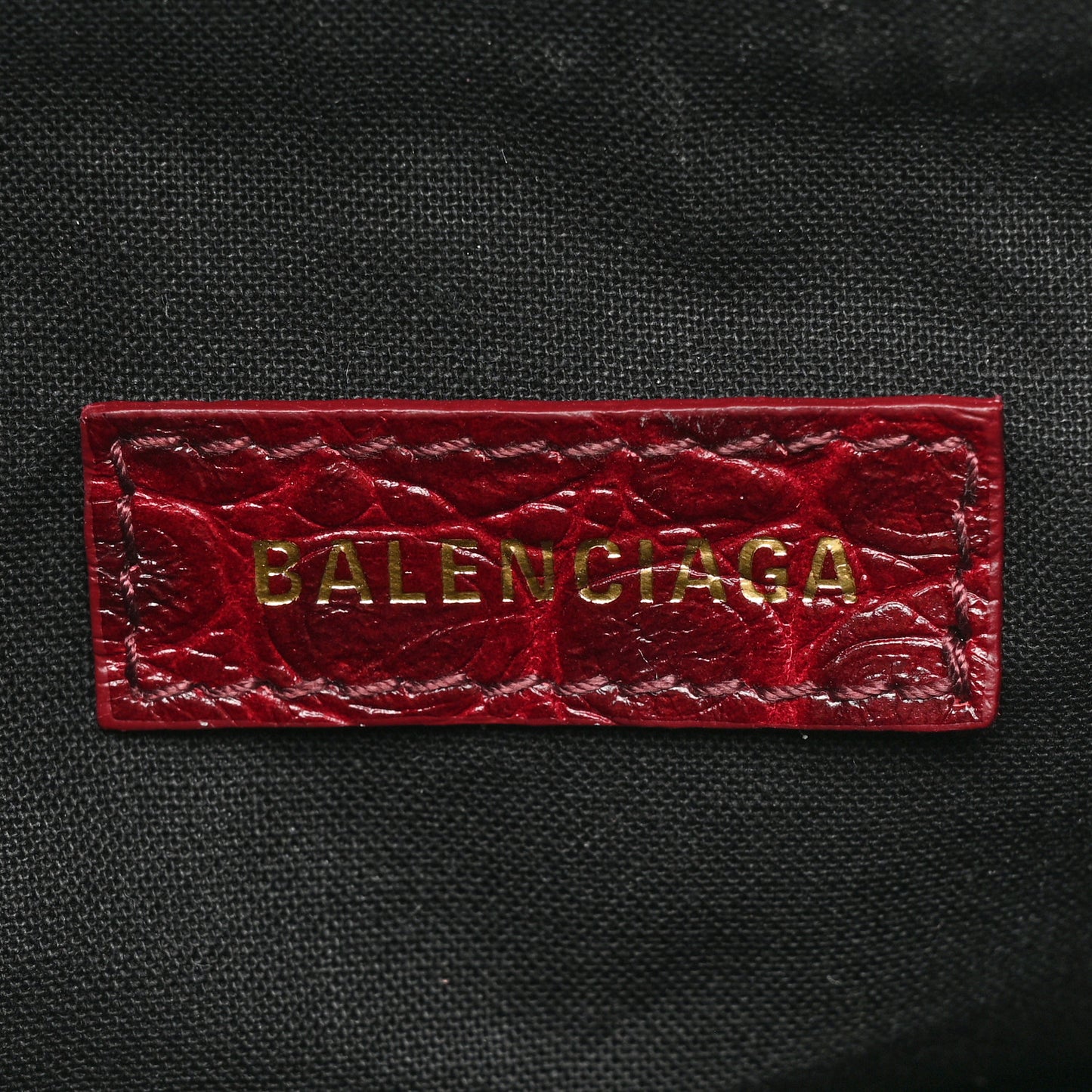 Extra Supple Calfskin Crocodile Embossed Le Cagole Shoulder Bag XS Dark Red