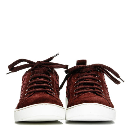 Louis Vuitton Neoprene Suede Embossed Monogram Stellar Low Top Sneakers 38 Burgundy 2 of 8