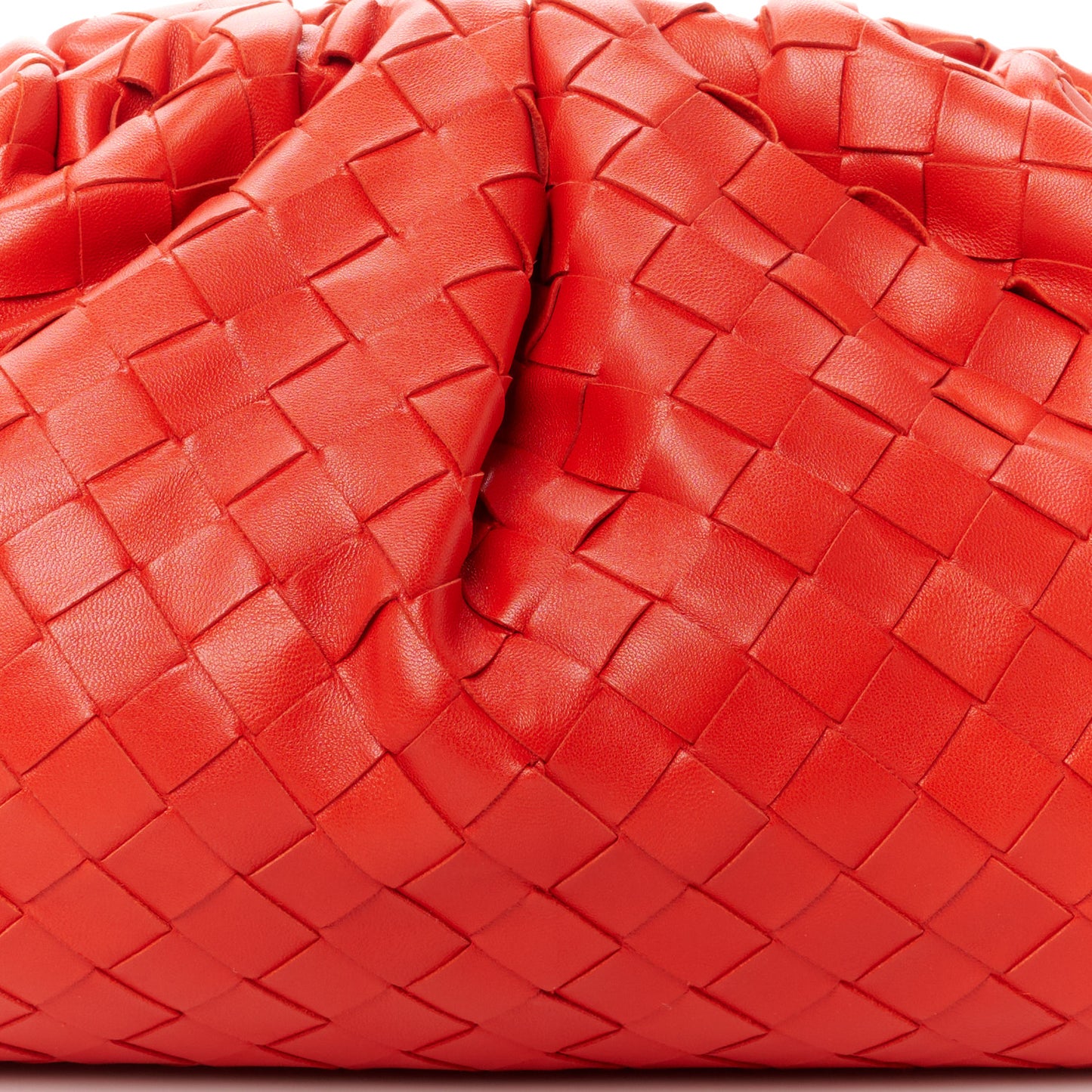 Nappa Maxi Intrecciato The Pouch Oversized Clutch Bright Red