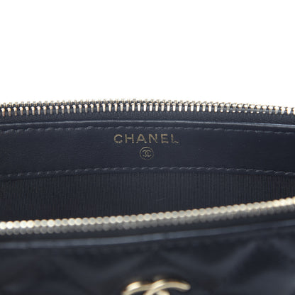 Chanel Calfskin Quilted Pearl Small Clutch With Chain Black 6 of 9