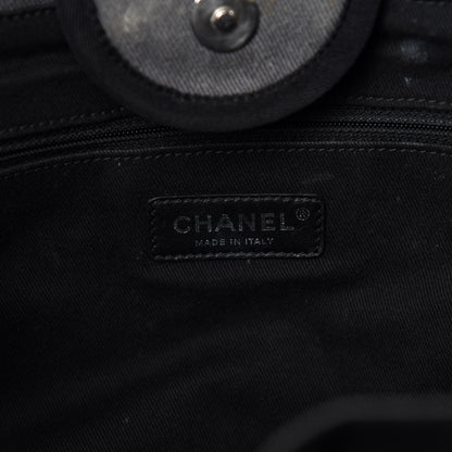 Chanel Canvas Sequin Medium Deauville Tote Charcoal 11 of 13