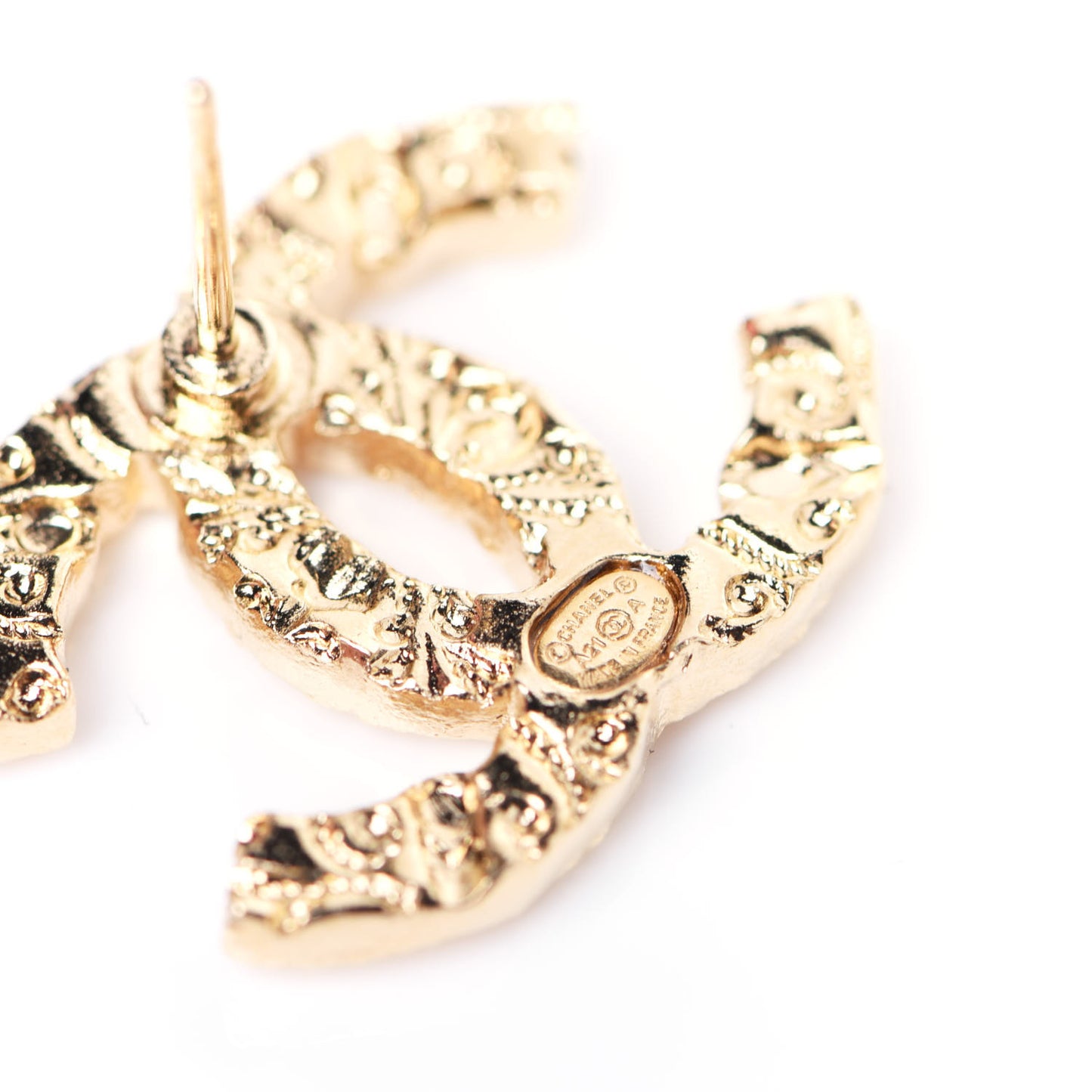 Textured CC Earrings Gold