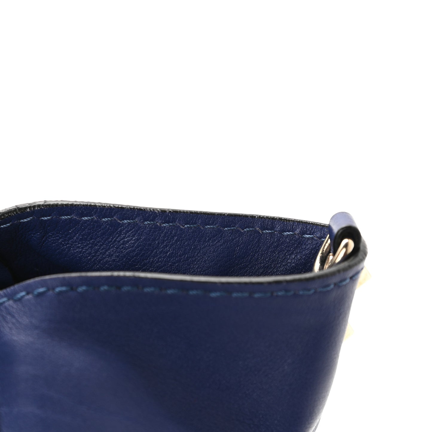 Vitello Medium Rockstud Tote Blue China