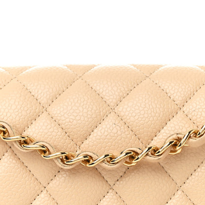 Chanel Caviar Quilted Medium Double Flap Beige 8 of 10
