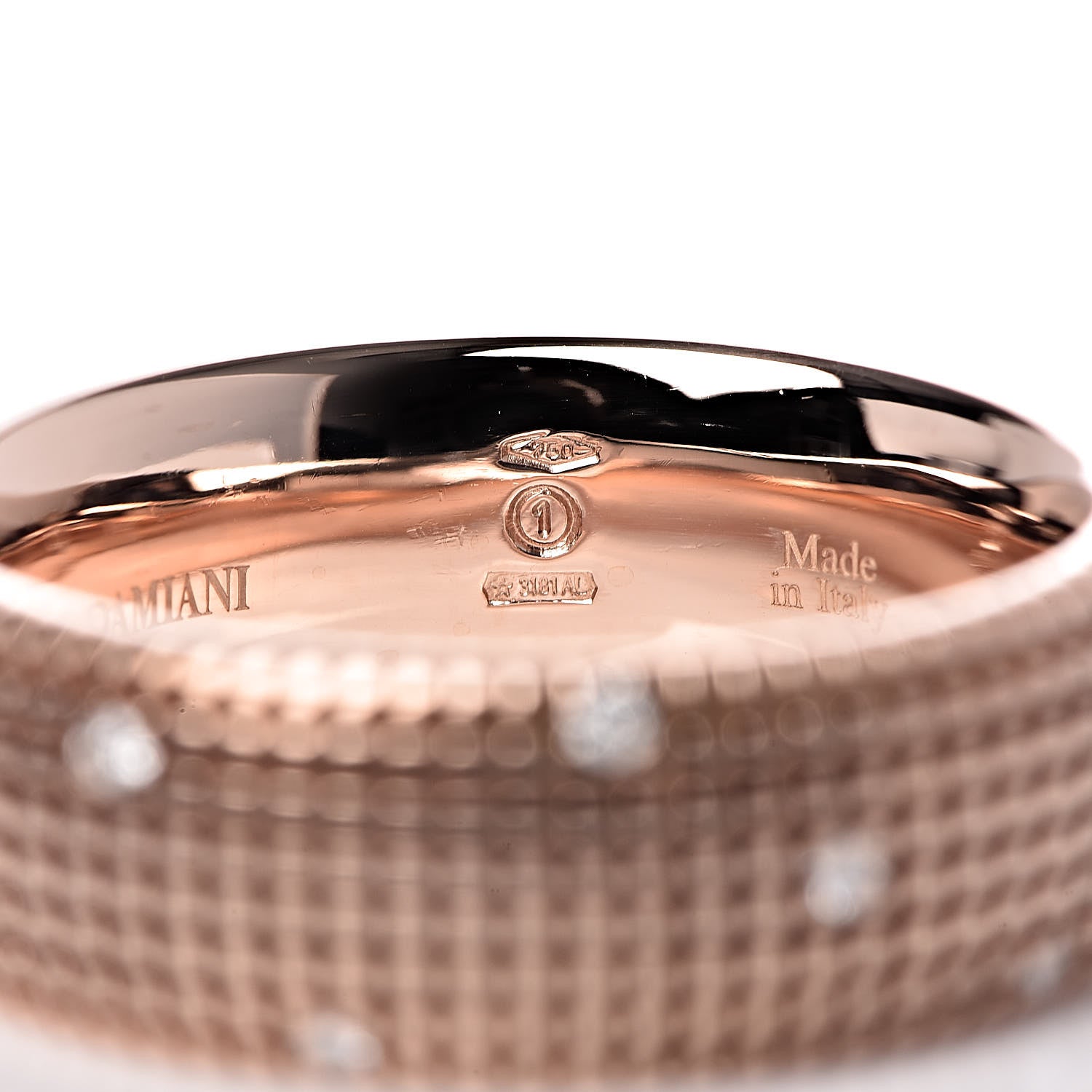 Damiani 18K Pink Gold Diamond 7.5mm Metropolitan Band Ring 57 8 5 of 6