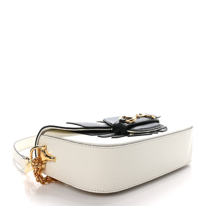 Gucci X ADIDAS Textured Dollar Calfskin Web Trefoil Mini Horsebit 1955 Shoulder Bag Off White Black 4 of 10