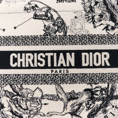 Christian Dior Canvas Embroidered Small Zodiac Toile De Jouy Book Tote Latte 8 of 12