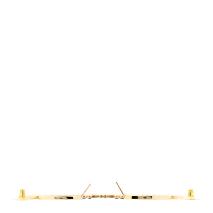 Chanel Metal Crystal CC Hoop Earrings Gold Black 3 of 6