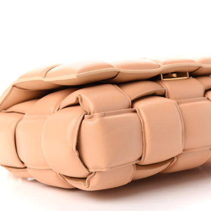 Bottega Veneta Lambskin Maxi Intreccio Padded Chain Cassette Crossbody Bag Almond 7 of 8