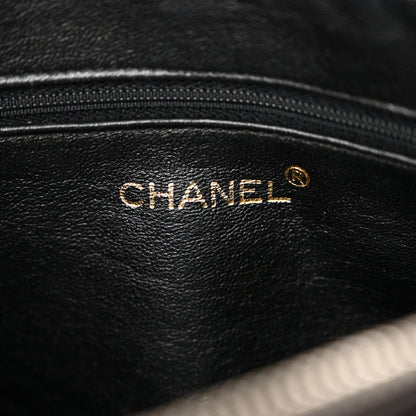 Chanel Lambskin Chevron Quilted Tassel Camera Case Black 6 of 12