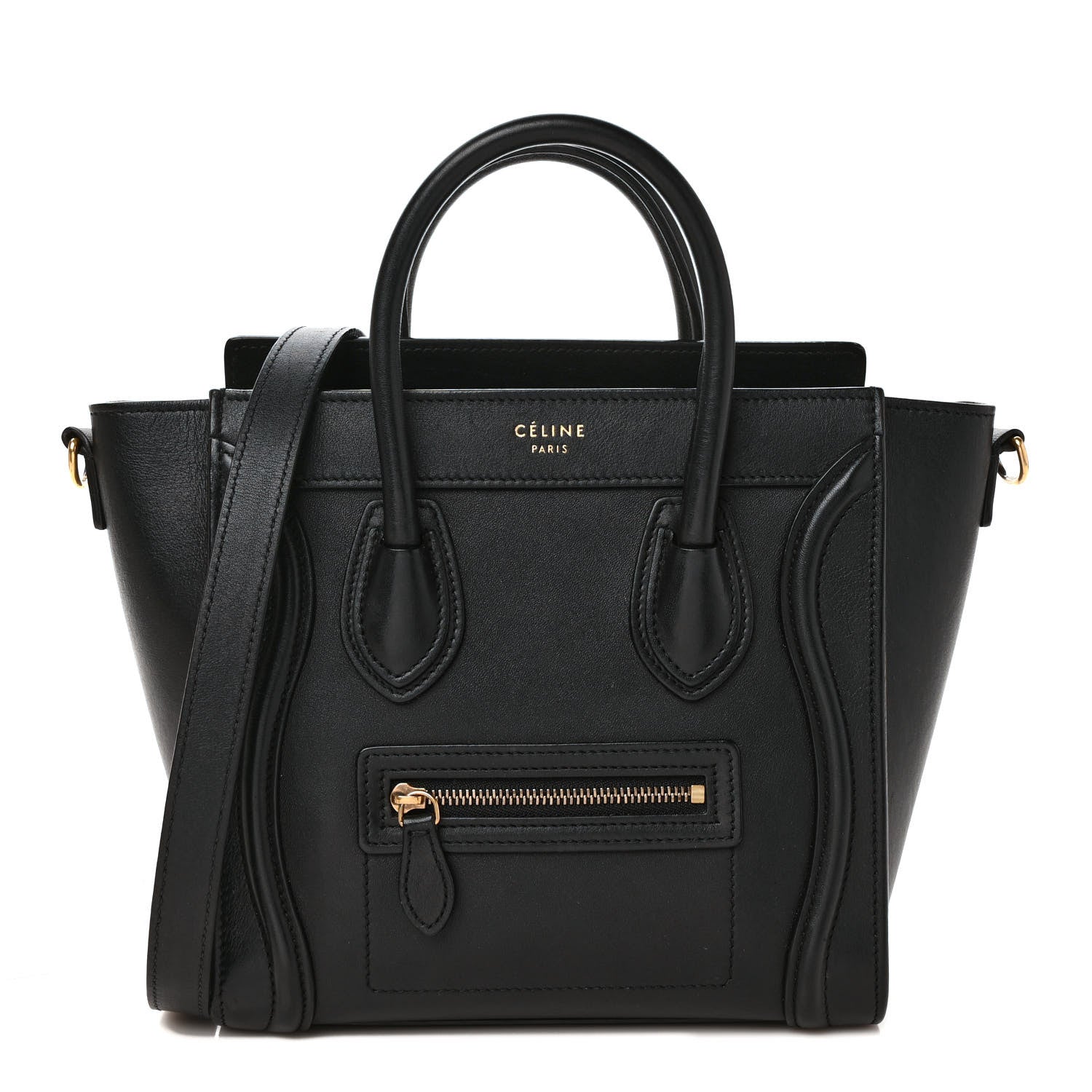 Celine Smooth Calfskin Nano Luggage Black 1 of 8
