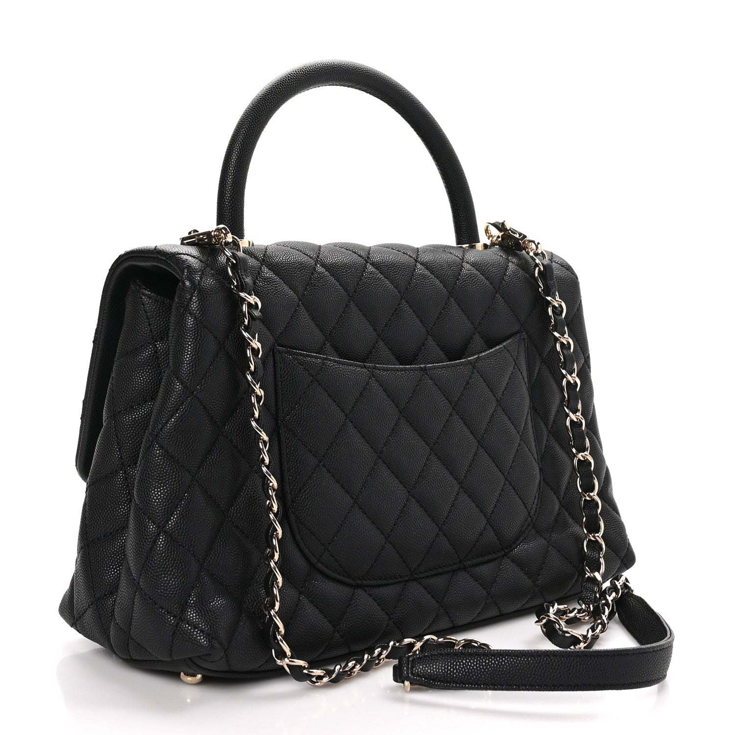 Chanel Caviar Quilted Small Coco Handle Flap Black 3 of 10