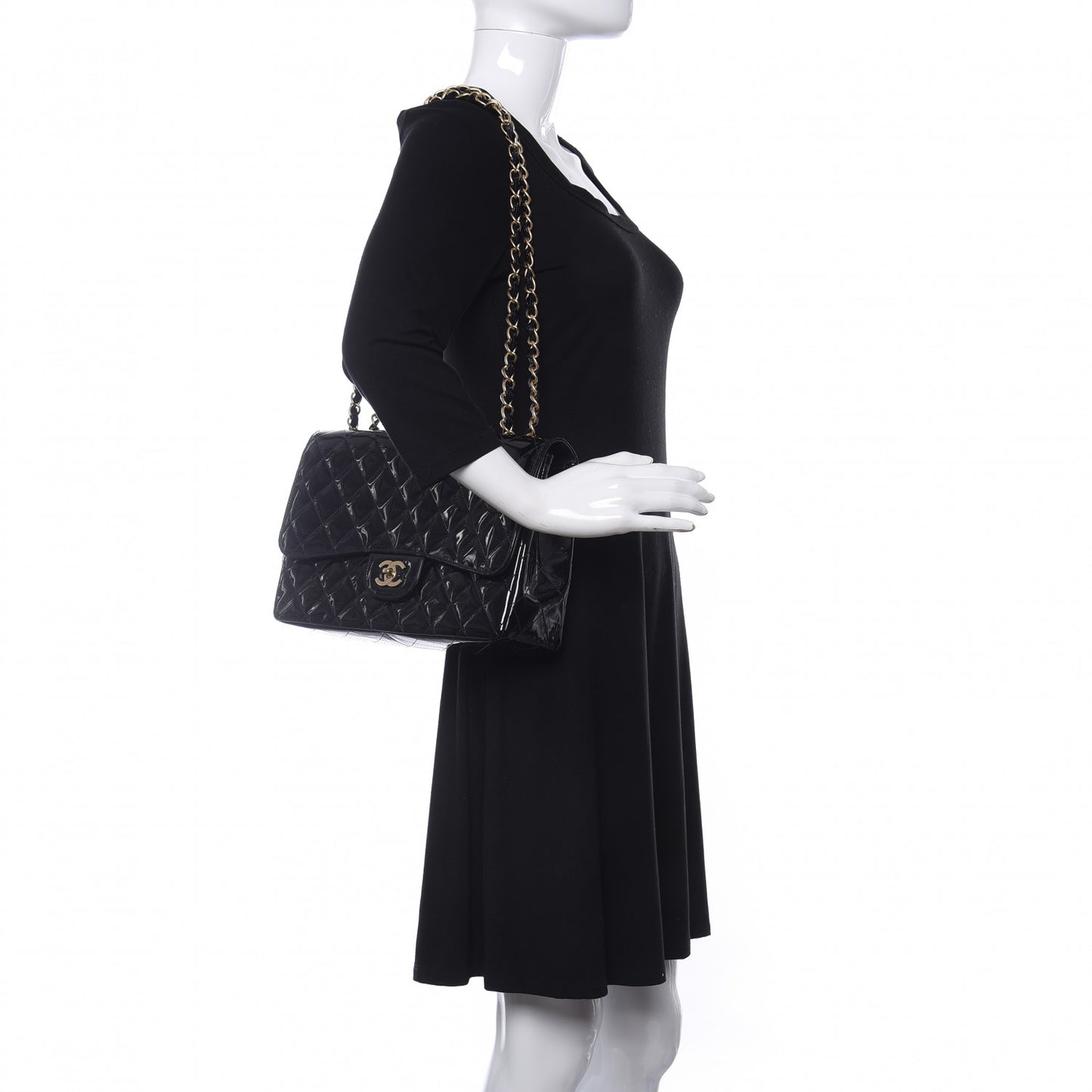 Patent Quilted Mobile Art Jumbo Single Flap Navy